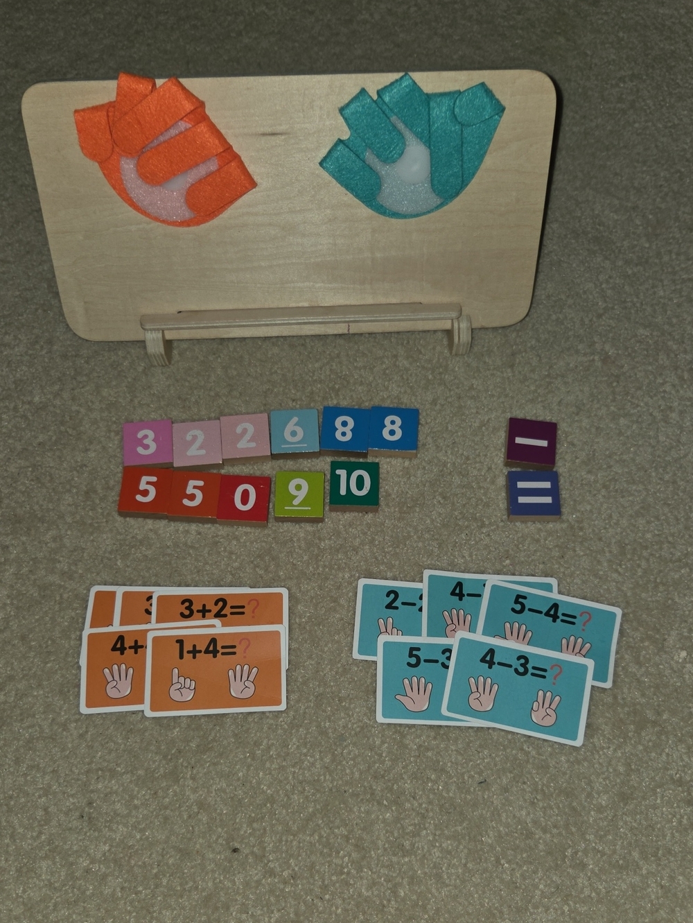 Hands-On Kids Math Learning Set - Orange & Teal Pieces